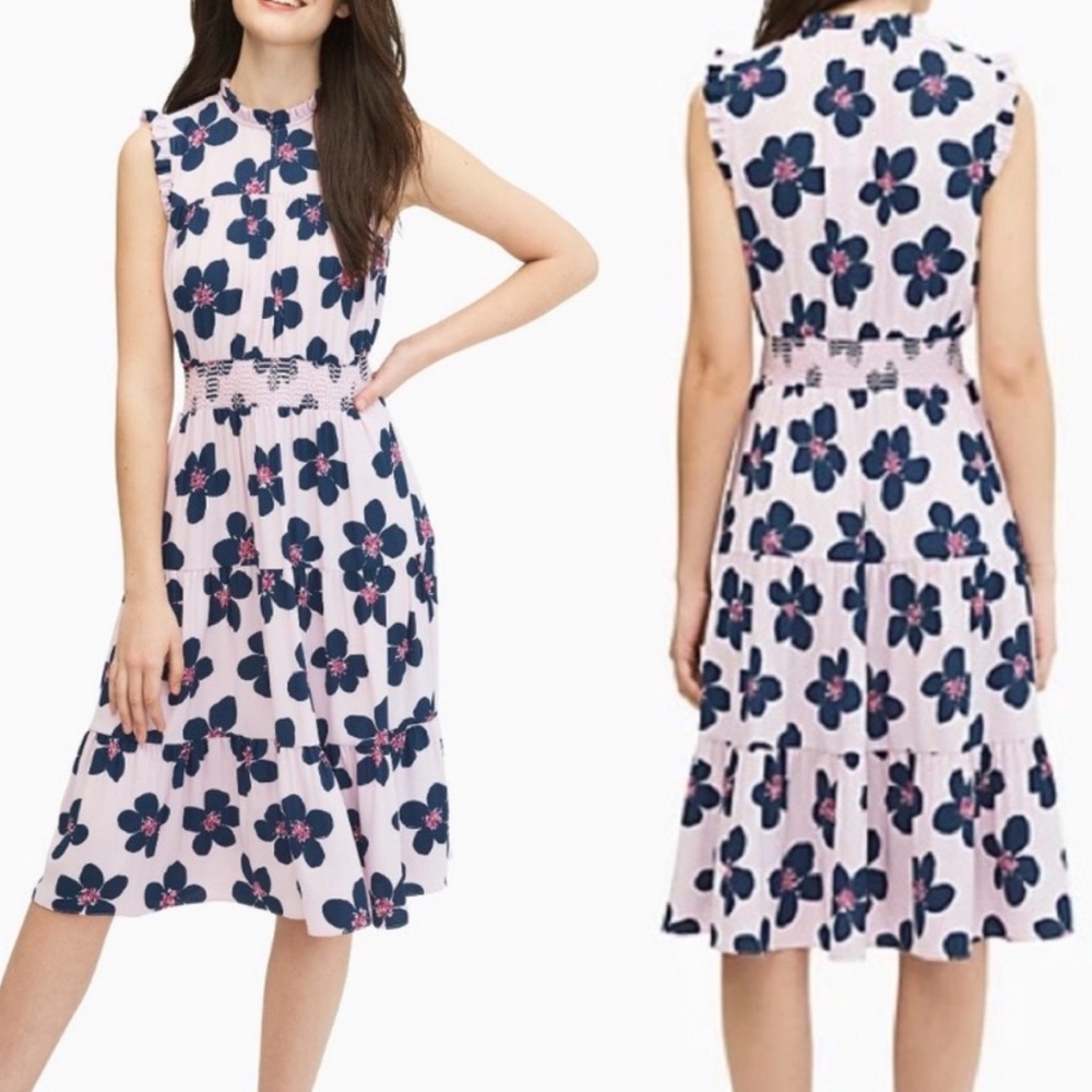 Kate Spade Mainlineβ Grand Flora Smocked Dress XS